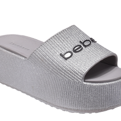 bebe Ploffy Women Slide-23215-ShinySolver Glitter
