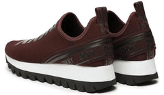 DKNY Womens Abbi Fabric Low Top Slip On Fashion Sneaker Burgundy