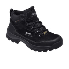 Jeep Mid Top Lace Combat Padded Suede Boot-P131291239-Black