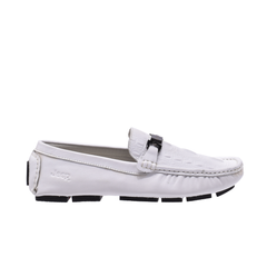 Jeep Slip on Leather Loafer-YZ202007-White