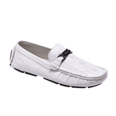 Jeep Slip on Leather Loafer-YZ202007-White