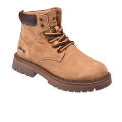 Jeep Ankle Lace up Padded Soft Leather Boot-P234M08375-Beige