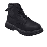 Jeep High Top Lace Classic Soft Leather Boot-P214M08089-Black