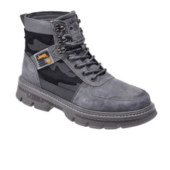 Jeep High Top Lace up Combat Camo Suede Boot-P224M08074-Gray