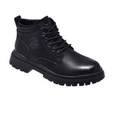 Jeep Ankle Lace Combat Leather Boot-P214M08220-Black