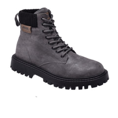 Jeep Ankle Lace Padded Soft Leather Boot-P224M08082-Gray