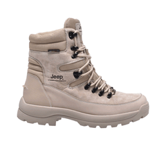 Jeep High Top Lace up Combat Padded Suede Boot-P141291132-Khaki