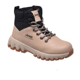 Jeep Ankle Lace up Padded Soft Leather Boot-P241291124-Beige