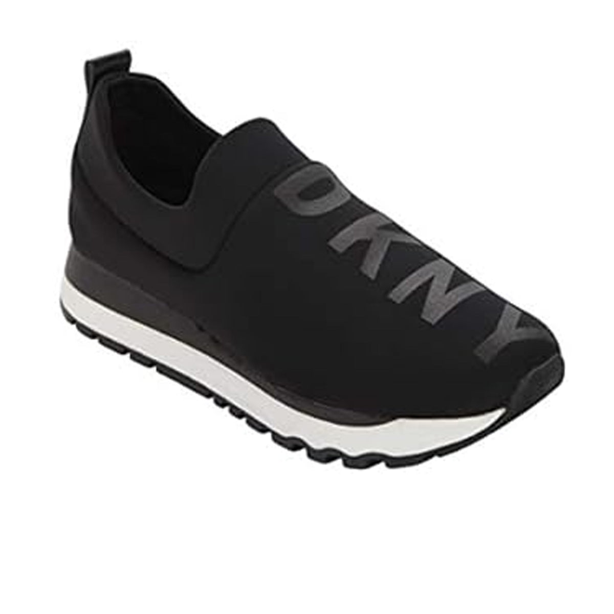 DKNY Women’s Tokyo Slip On Comfort Sneaker with Glitter Logo Detail BLACK