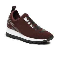 DKNY Womens Abbi Fabric Low Top Slip On Fashion Sneaker Burgundy