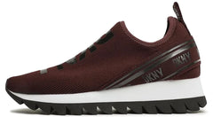 DKNY Womens Abbi Fabric Low Top Slip On Fashion Sneaker Burgundy