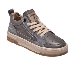 Jeep Mid Top Lace Versatile Leather Sneaker-P234M07034-Olive