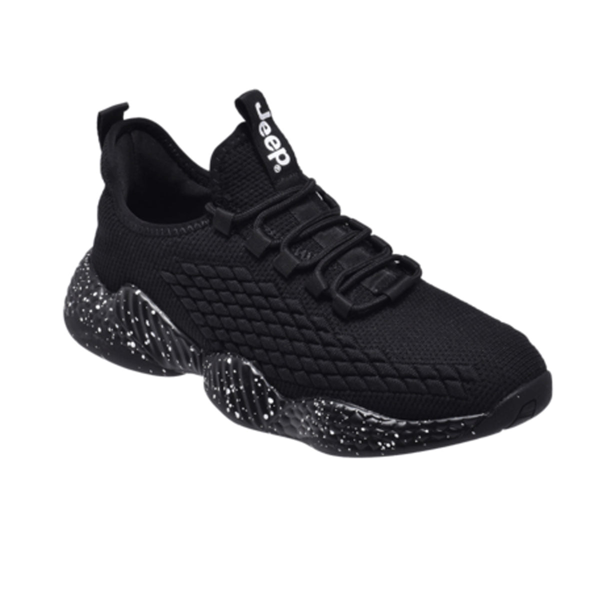 Jeep Low Top Lace Chunky Mesh Sneaker-P893166rk-Black