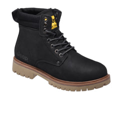 Jeep Ankle Lace up Padded Soft Leather Boot-P03232630K-Black
