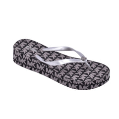 Michael Kors Lilo Wedge Flip Flop Women Black/Silver