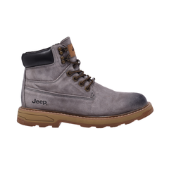 Jeep Ankle Lace up Padded Soft Leather Boot-P213M08155-Gray