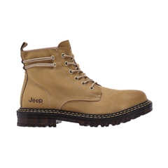 Jeep High Top Lace Classic Soft Leather Boot-P214M08089-Beige