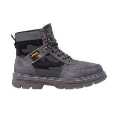 Jeep High Top Lace up Combat Camo Suede Boot-P224M08074-Gray