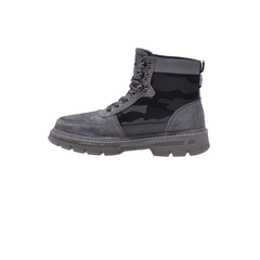 Jeep High Top Lace up Combat Camo Suede Boot-P224M08074-Gray