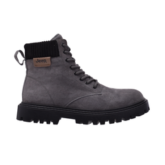 Jeep Ankle Lace Padded Soft Leather Boot-P224M08082-Gray