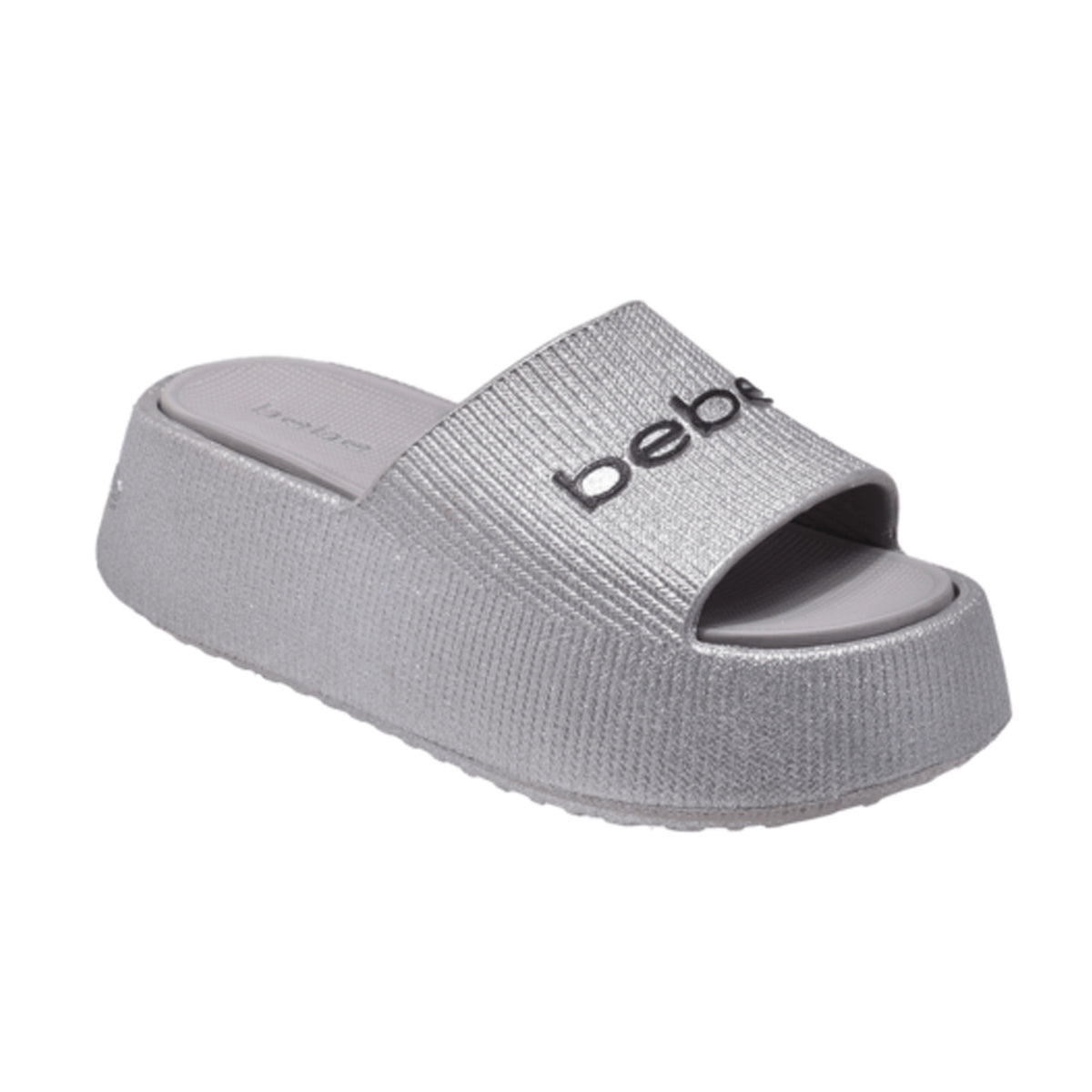 bebe Ploffy Women Slide-23215-ShinySolver Glitter