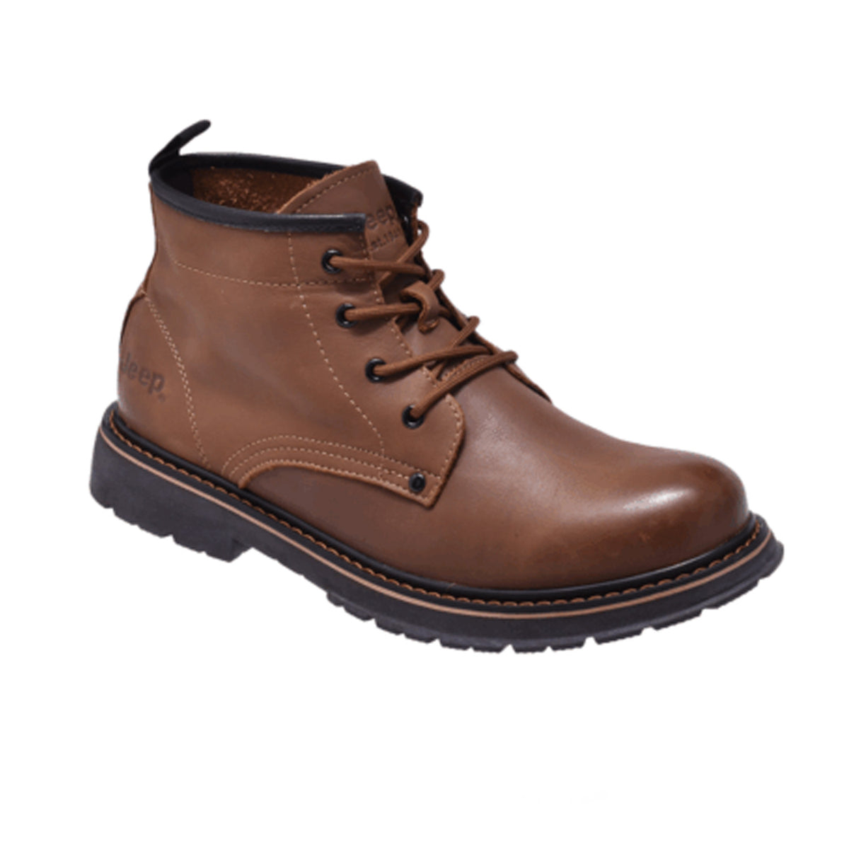 Jeep Ankle Lace Leather Boot-P12330630K-Brown