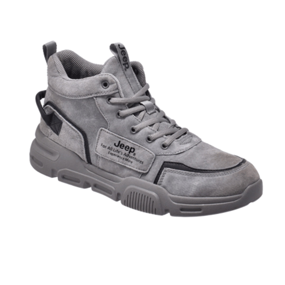 Jeep Mid Top Lace Chunky Suede Boot-B03180010B-Gray