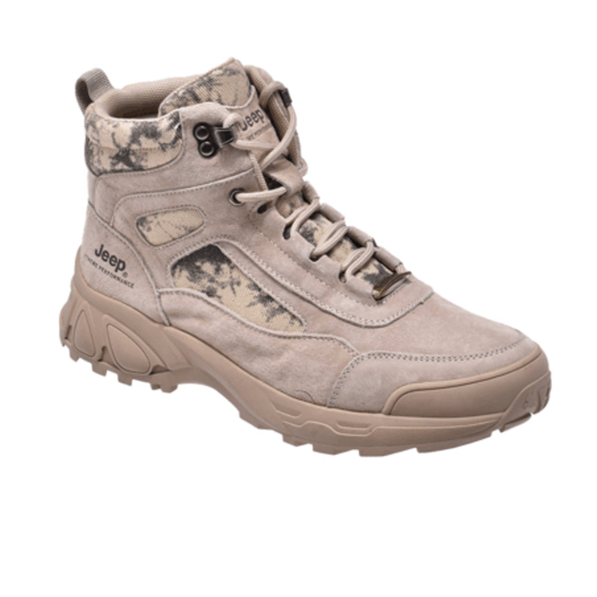 Jeep Ankle Lace Padded Combat Camo Boot-P141291118-Gray