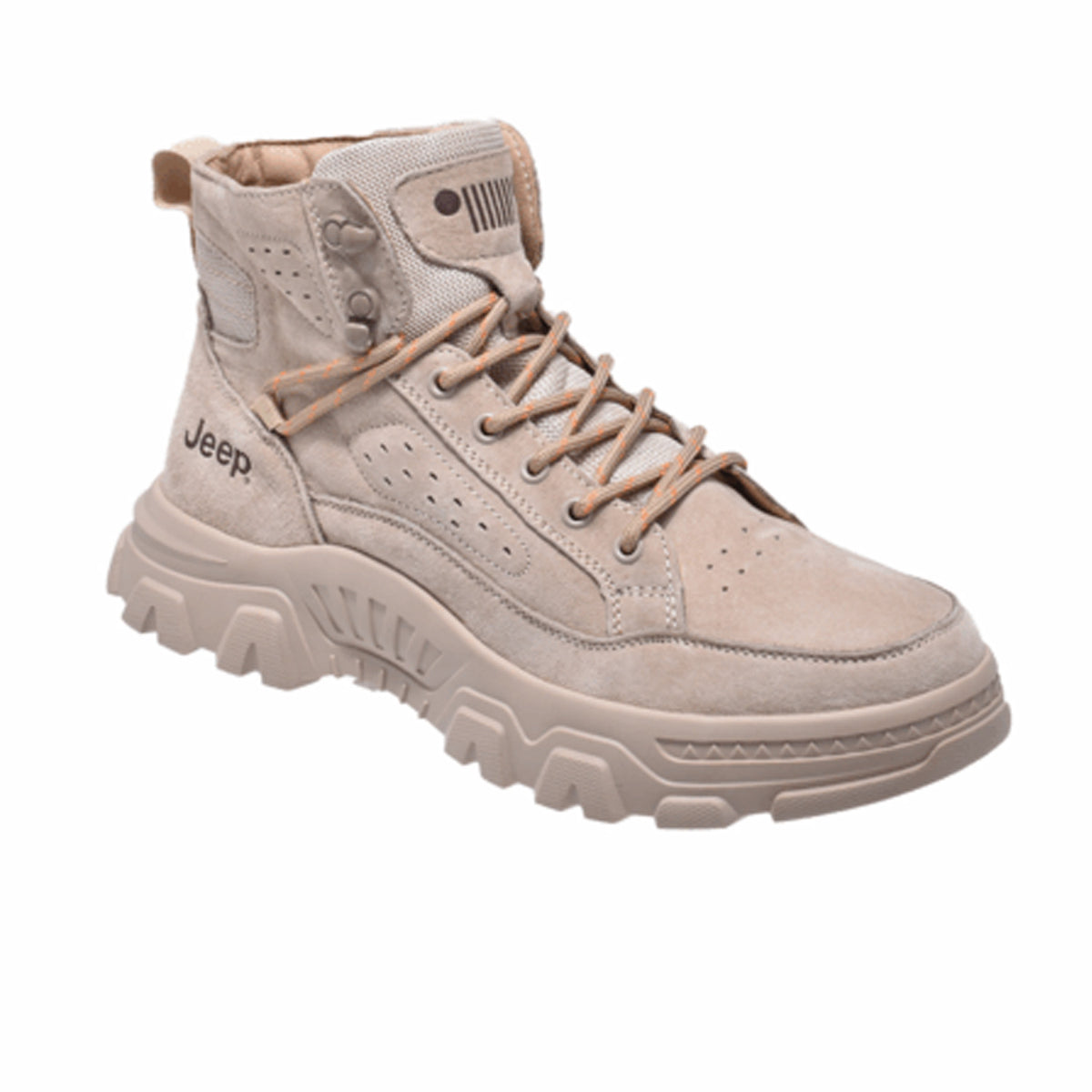 Jeep Mid Top Lace Combat Suede Boot-P224M06066-Beige