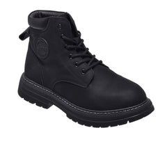 Jeep Ankle Lace up Padded Soft Leather Boot-P224M08086-Black