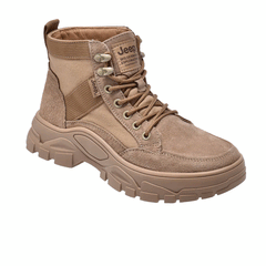 Jeep Mid Top Lace Combat Suede Boot-P0322179-Beige