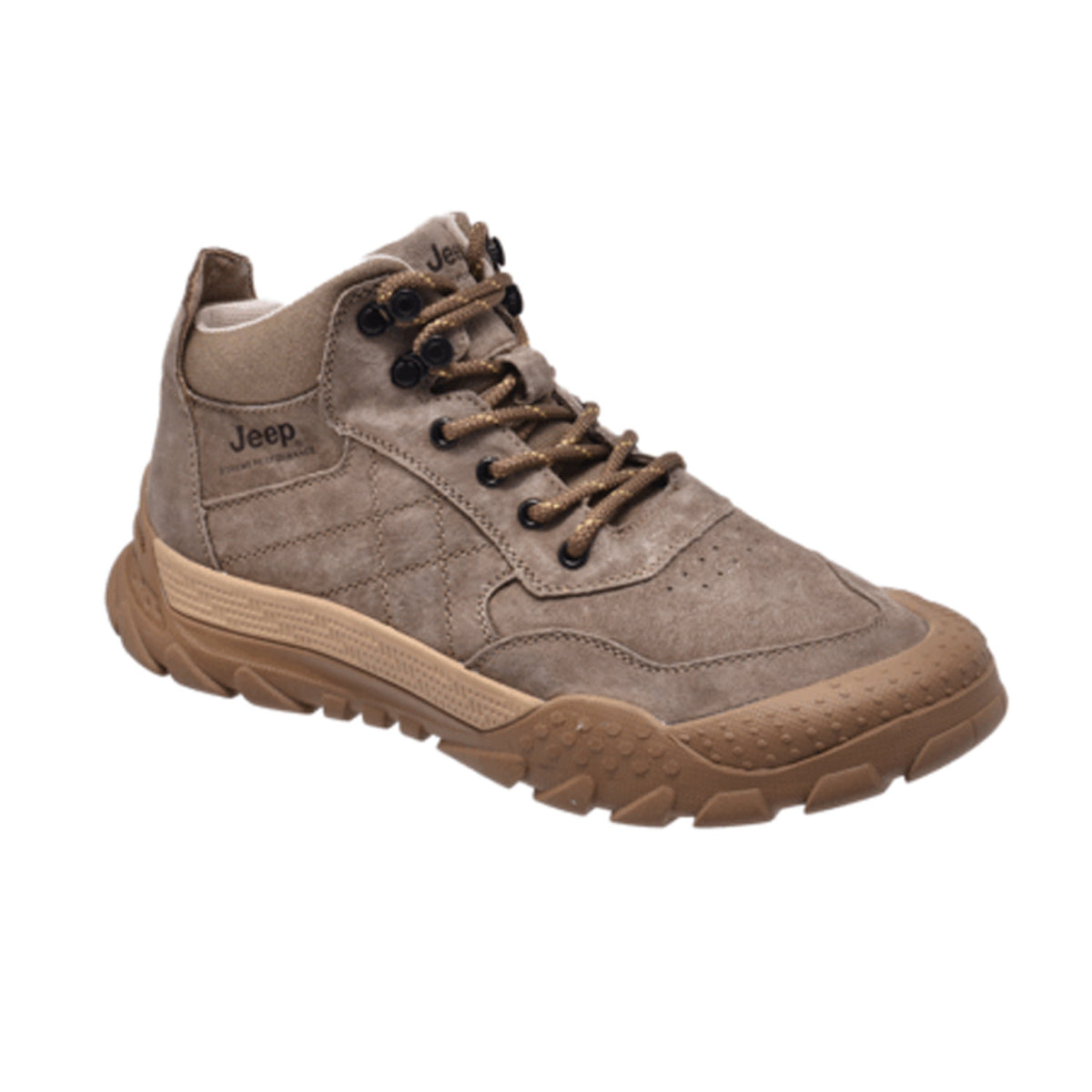 Jeep Mid Top Lace Hiking Suede Boot-P341291107-Khaki