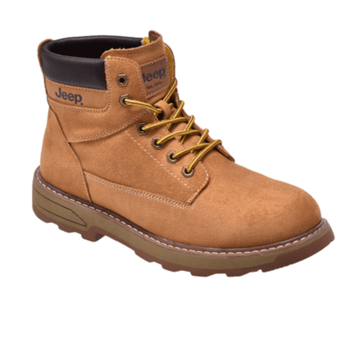 Jeep High Top Lace up Padded Suede Boot-P214M08197-Camel