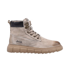 Jeep Ankle Lace up Padded Soft Leather Boot-P12230310k-Beige