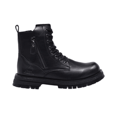 Jeep High Top Lace up Combat Leather Boot-P214M08222-Black