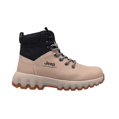 Jeep Ankle Lace up Padded Soft Leather Boot-P241291124-Beige