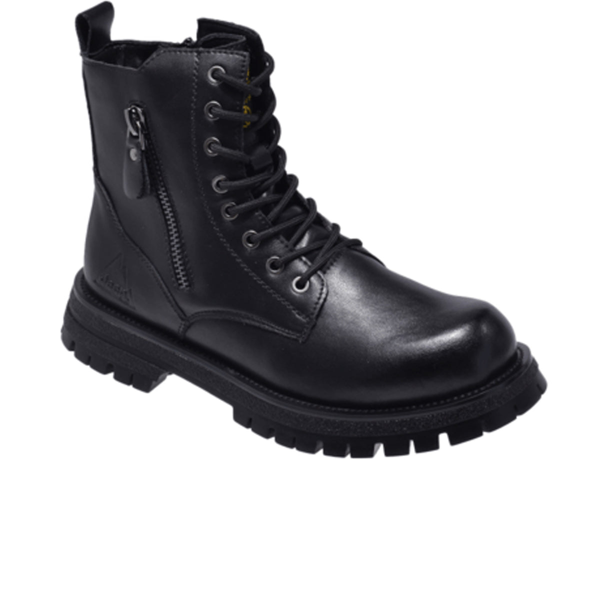 Jeep High Top Lace up Combat Leather Boot-P214M08222-Black