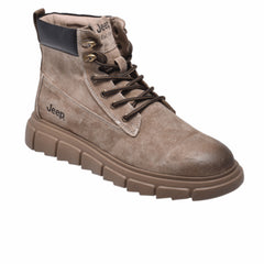 Jeep Ankle Lace up Padded Soft Leather Boot-P12230310k-Khaki