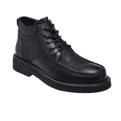 Jeep Ankle Lace Moc Toe Leather Boot-B213M10059-Black